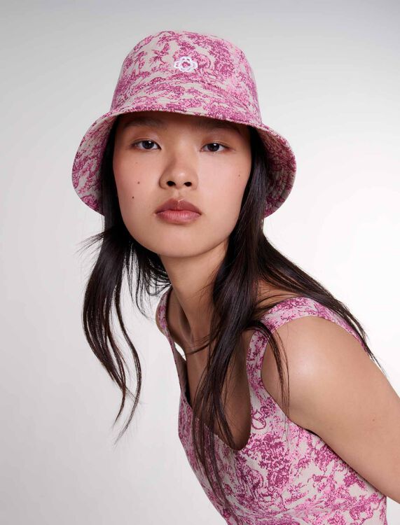 Patterned cotton bucket hat - Qixi Collection - MAJE