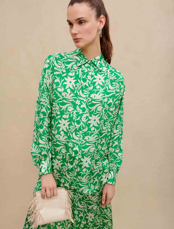 Printed satiny shirt - Shirts - MAJE