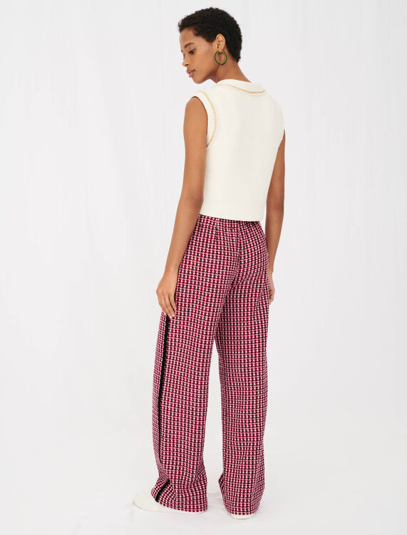 Wide trousers in contrast tweed - Trousers & Jeans - MAJE