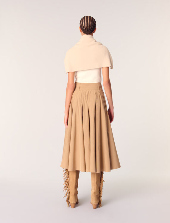 Cotton pleated maxi skirt - Skirts & Shorts - MAJE