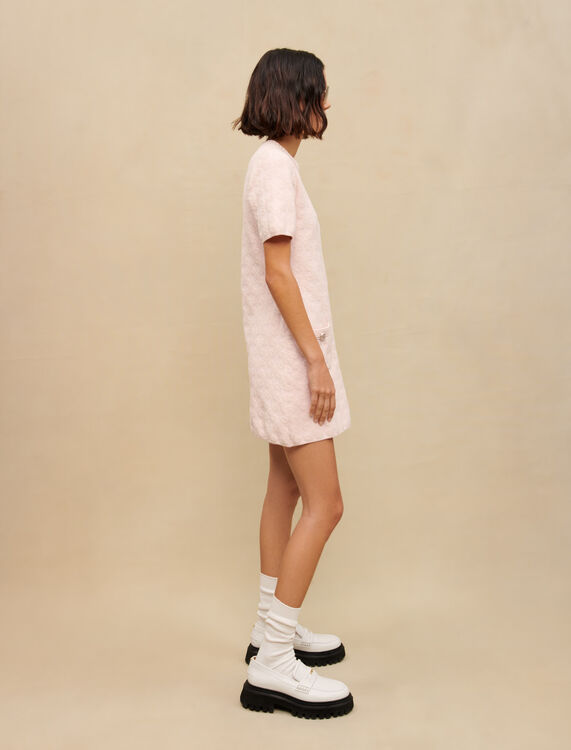 Pink textured knit dress - Dresses - MAJE