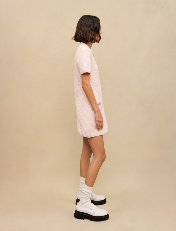 Pink textured knit dress : Dresses color Pink