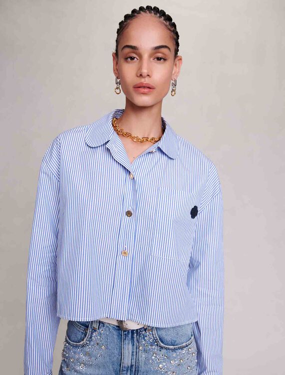 Cropped striped shirt - Shirts - MAJE