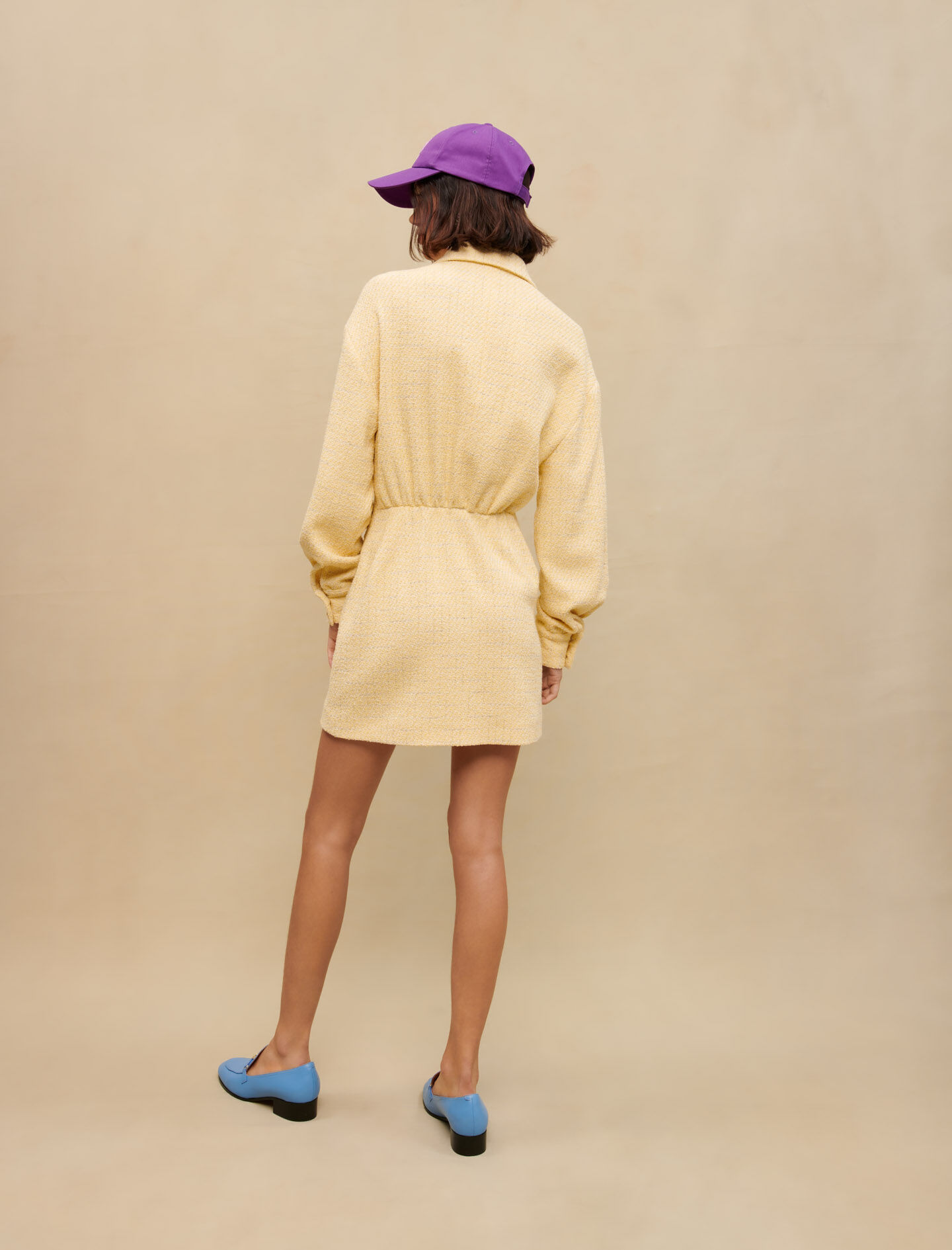 Maje yellow hot sale tweed dress