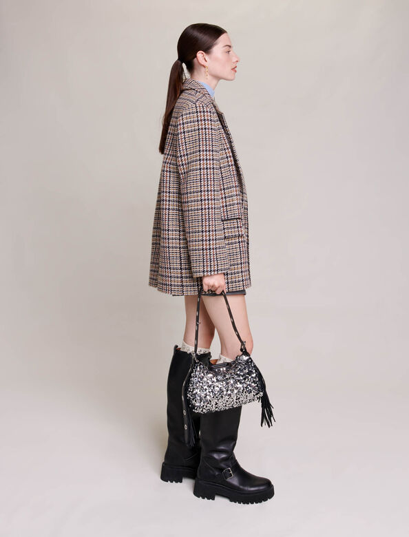 Short checked jacket : Blazers & Jackets color Beige