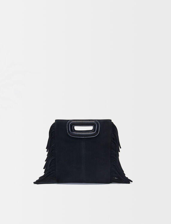 Suede mini M bag with rhinestones - Bags - MAJE
