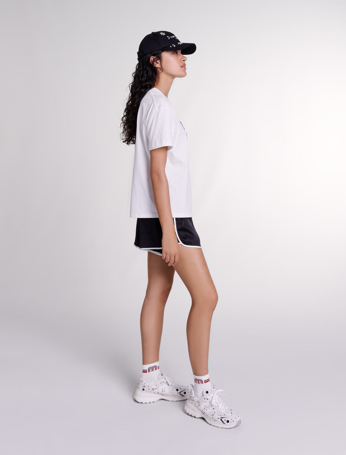 Maje Paris rhinestone T-shirt - Sport Capsule - MAJE