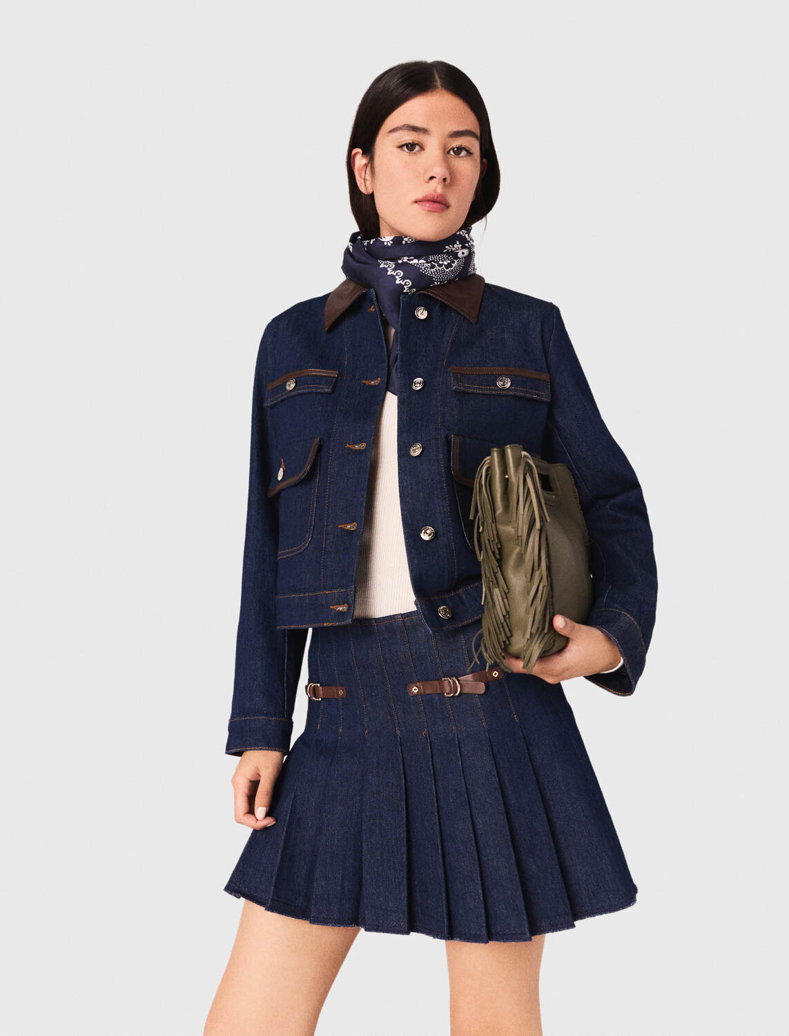 Short denim skirt with lining : Skirts & Shorts color Navy