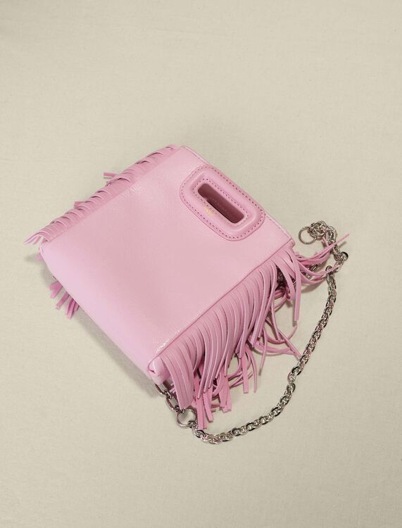 Pink leather mini M bag - M Bag - MAJE