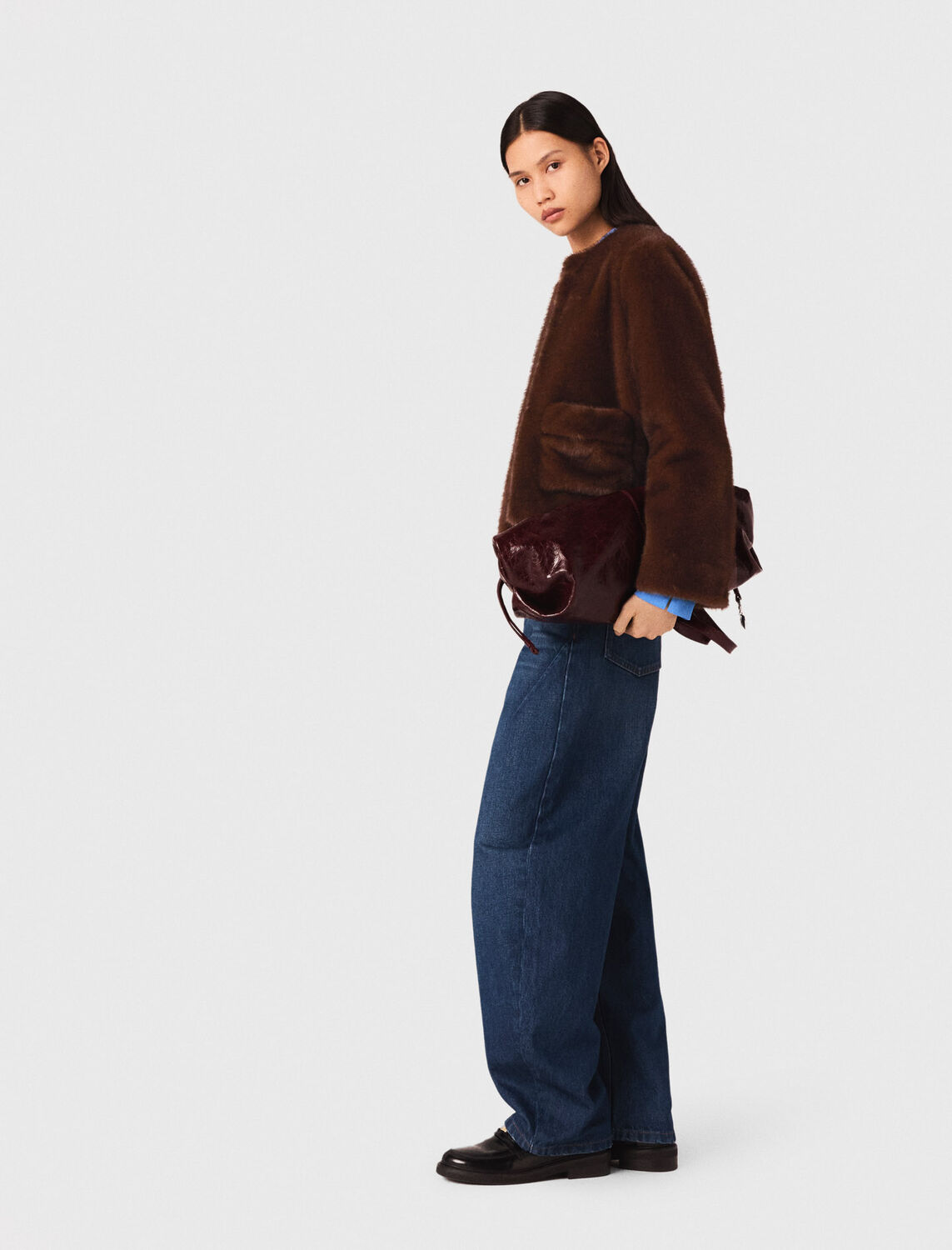Short faux fur coat - Coats - MAJE