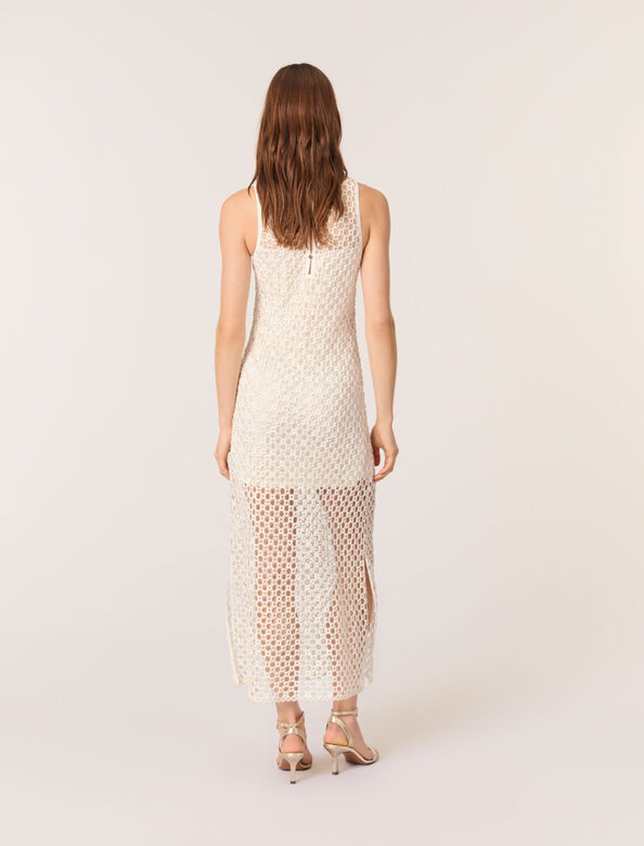 Beaded crochet maxi dress : Dresses color Navy