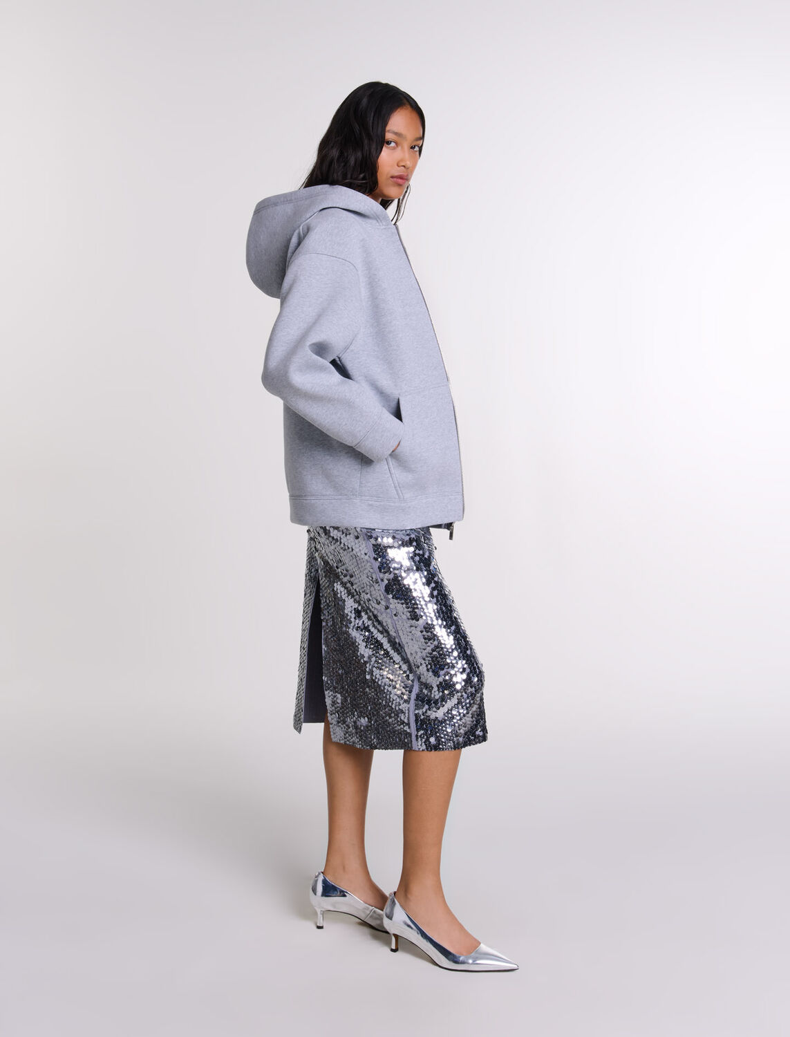 Structured zip-up sweatshirt - Fall-Winter Collection - MAJE