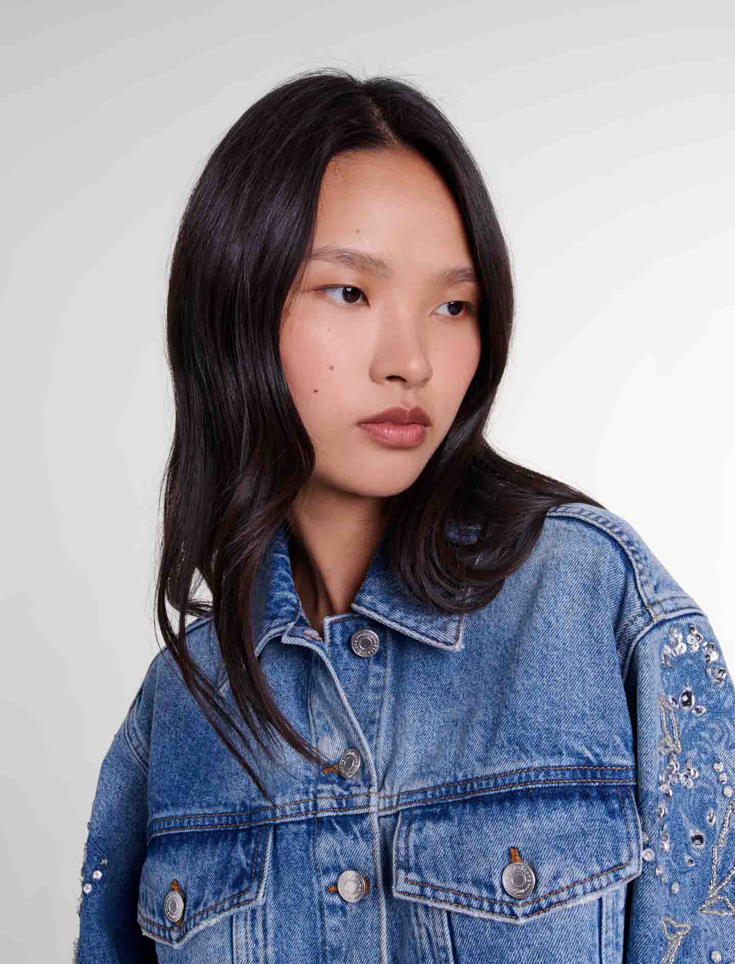 Maje denim jacket top
