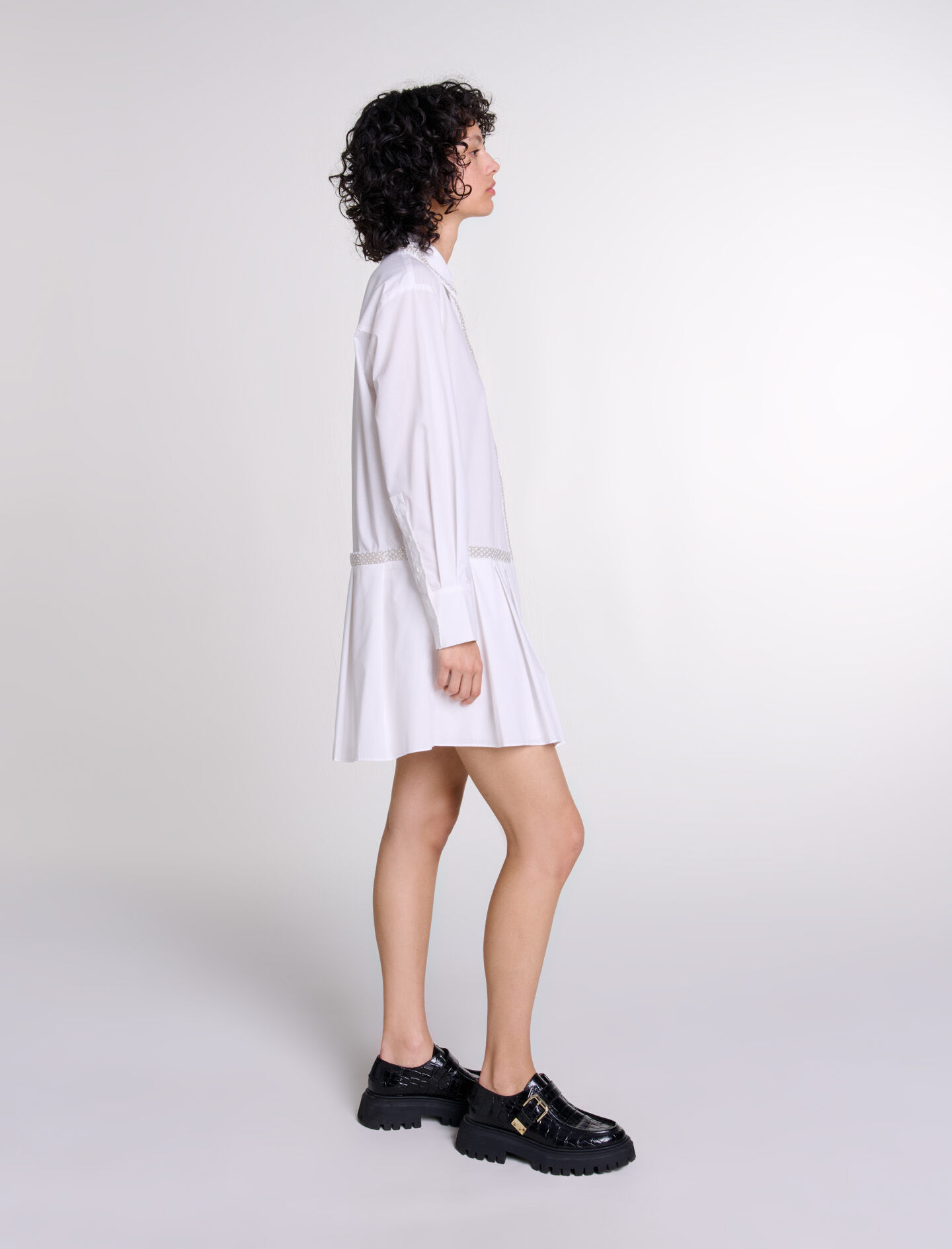 Beaded shirt dress deals