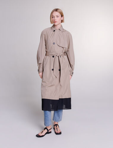 Contrast trench coat : View All color Mole