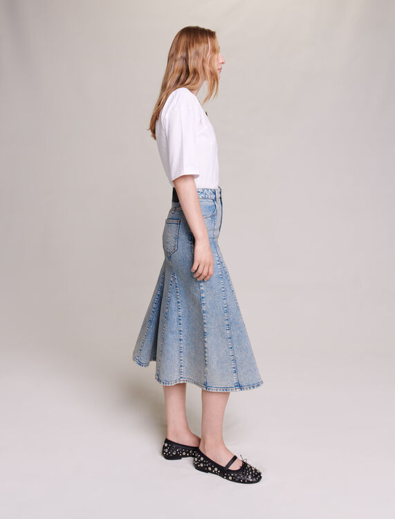 Denim midi skirt - Skirts & Shorts - MAJE