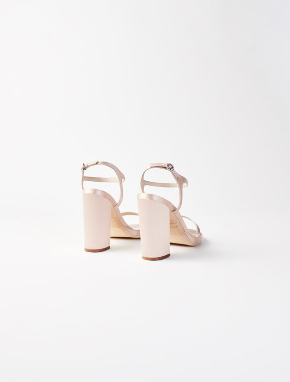 Satin heeled sandals - Shoes - MAJE