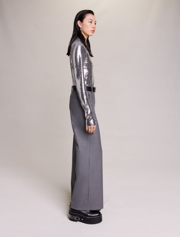 Wide-leg trousers : Trousers & Jeans color Grey