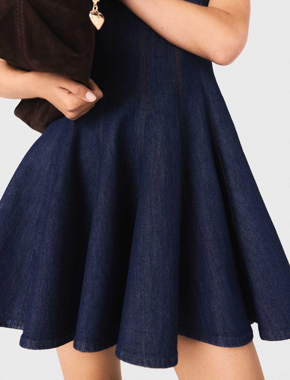 Short denim dress with ruffles - Dresses - MAJE
