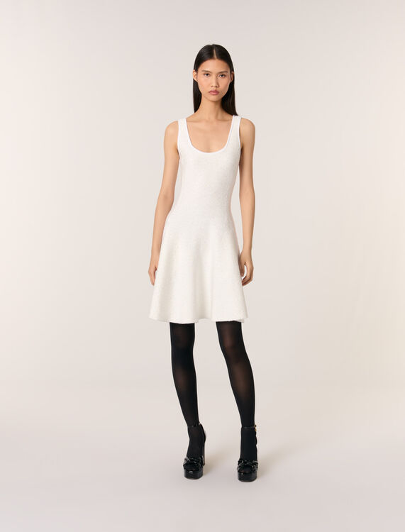 Sequin knit short dress : Dresses color White