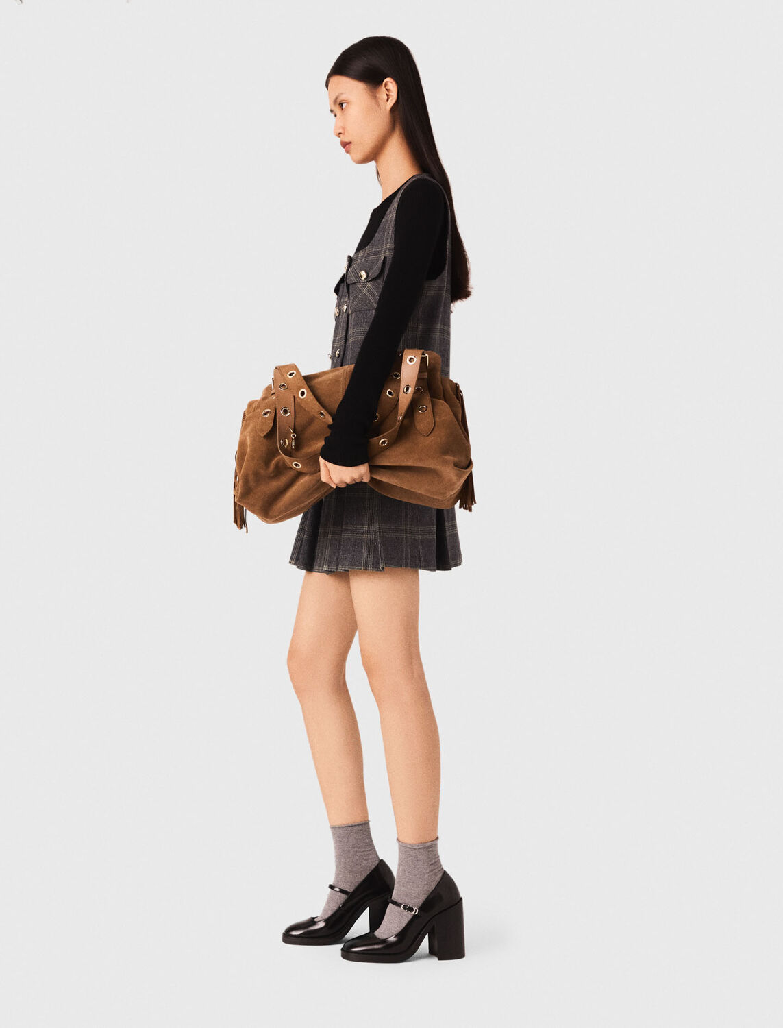 Short pleated checked dress - Dresses - MAJE