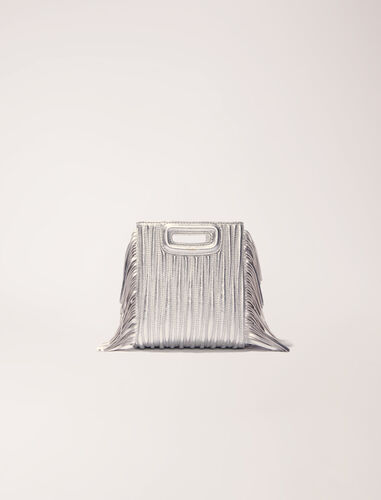 Metallic quilted leather M Mini bag : M Bag color Silver