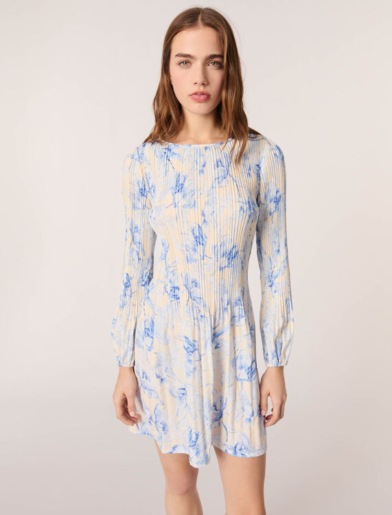 Patterned pleated dress - Dresses - MAJE