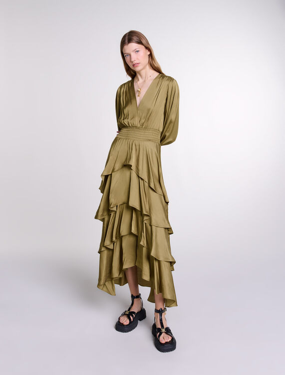 Tiered maxi dress : View All color Khaki