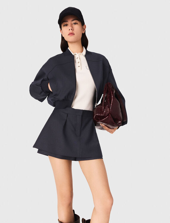 Zipped mixed wool bomber - Blazers & Jackets - MAJE