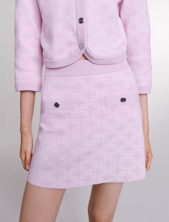 Jacquard knit skirt : Skirts & Shorts color Pale Pink