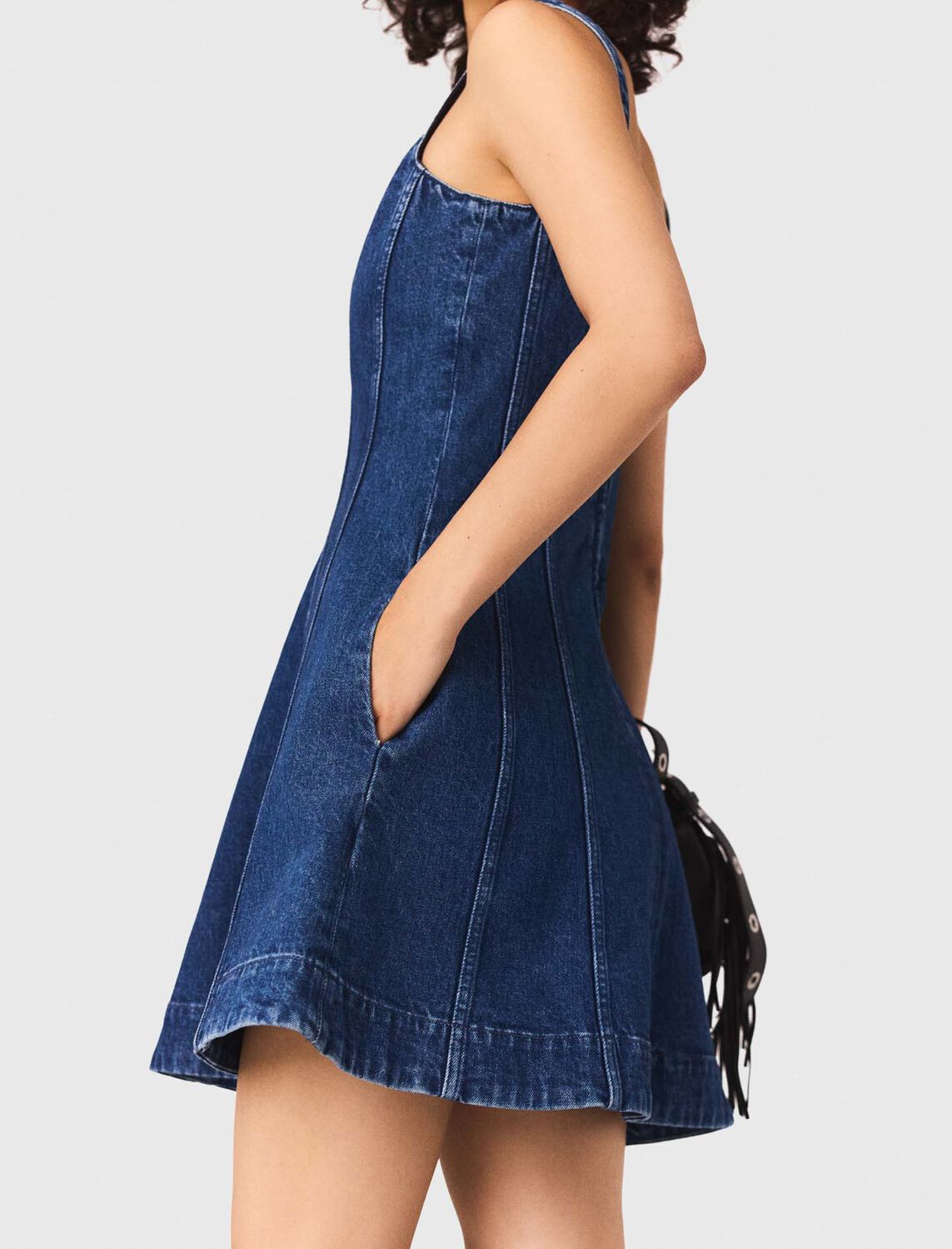 Short denim flared dress - Dresses - MAJE