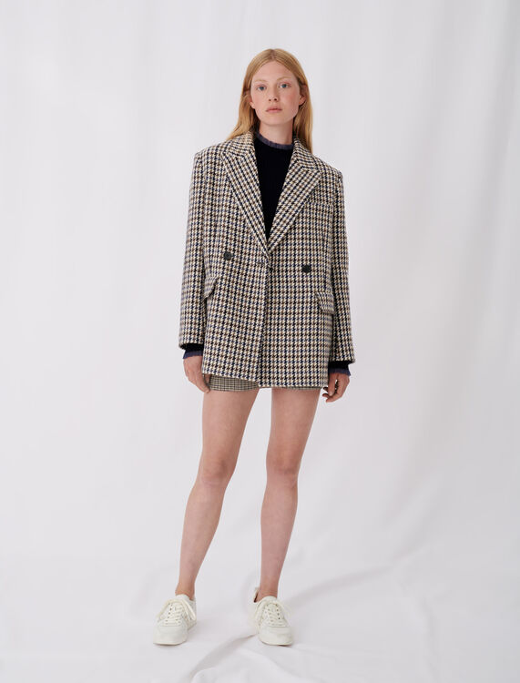 Checked blazer-style coat - Coats & Jackets - MAJE