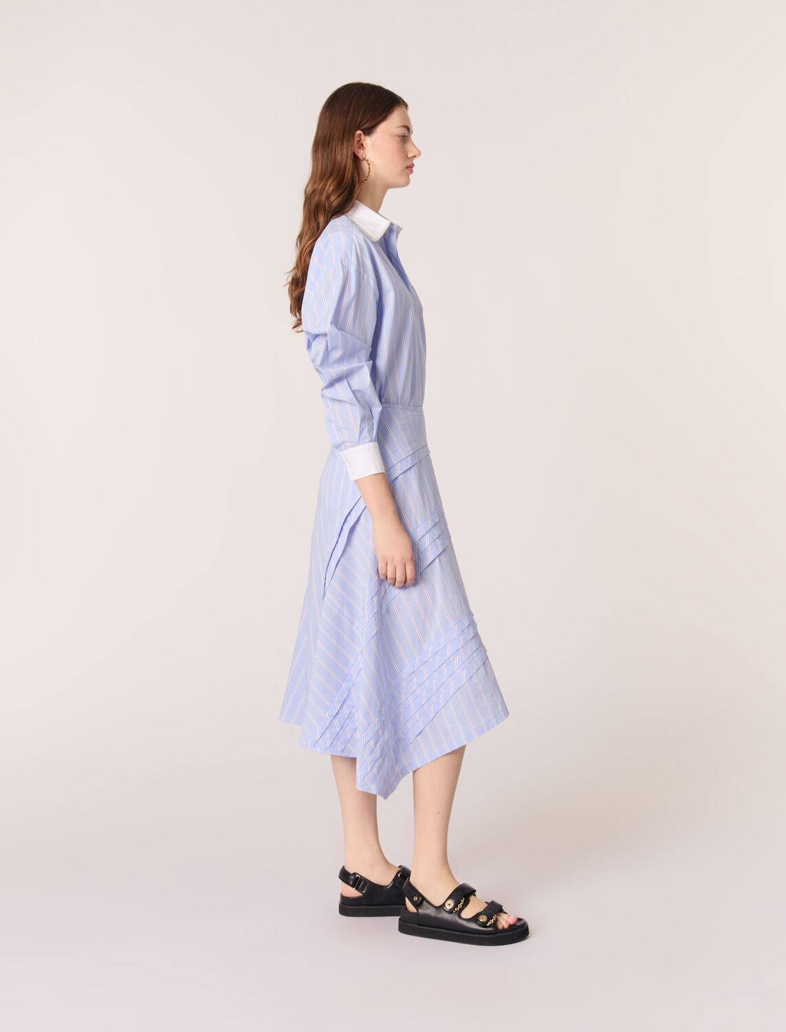 Striped cotton maxi skirt - Skirts & Shorts - MAJE