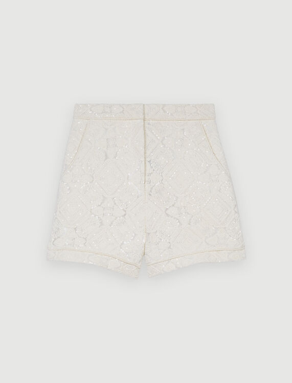 Tulle shorts embroidered with sequins - Skirts & Shorts - MAJE