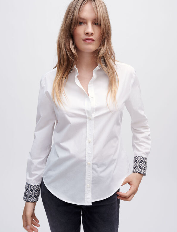 Poplin shirt with jacquard collar : View All color 