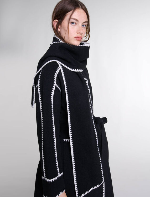 Two-tone double-faced coat - Coats - MAJE