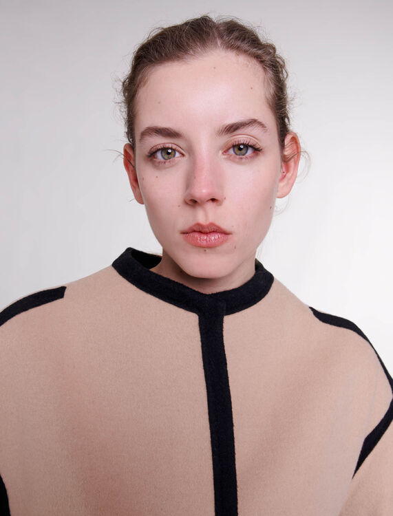 Short two-tone coat - Fall-Winter Collection - MAJE