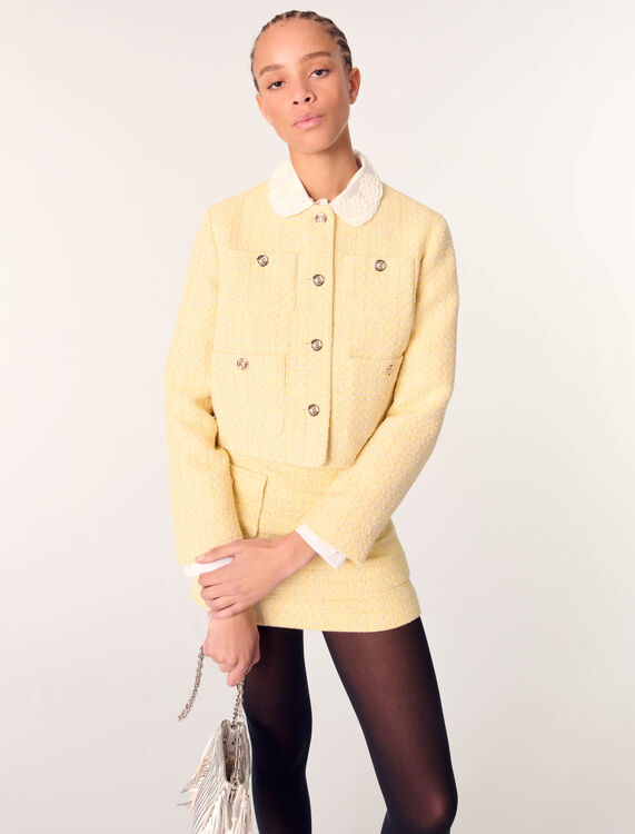 Short tweed and lurex jacket - Blazers & Jackets - MAJE
