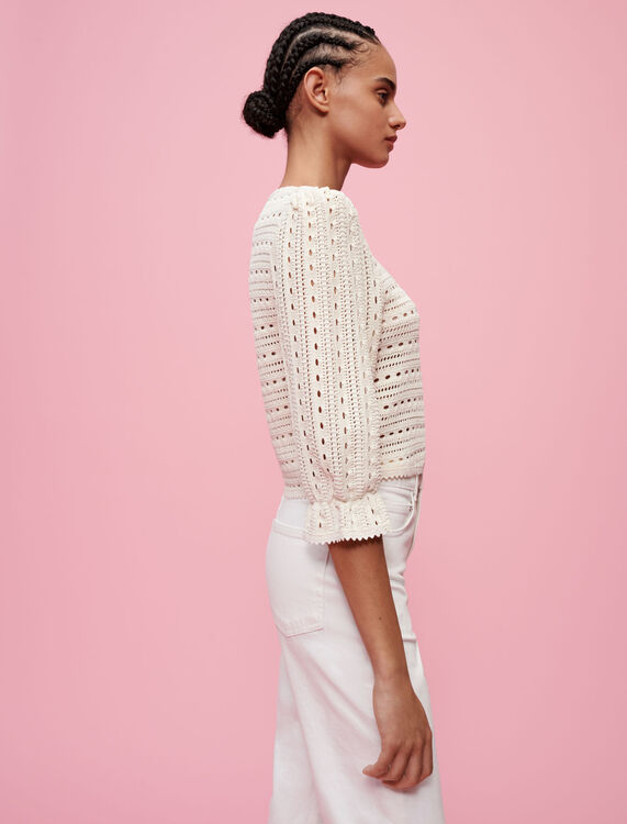 Pointelle jumper with rick-rack details - Tops - MAJE