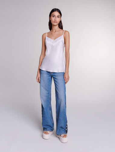 Camisole in silk : Tops color Black