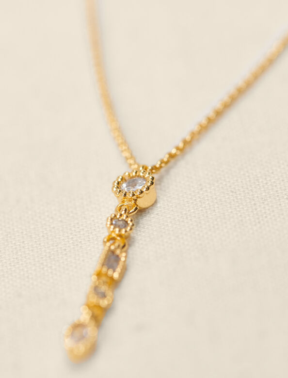 Diamanté double necklace : Jewelry color Gold
