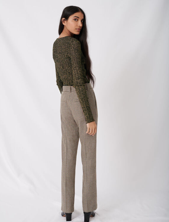 Low-cut lurex knit sweater - Cardigans & Sweaters - MAJE