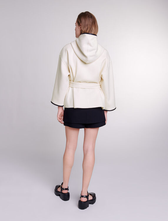 Cape-style wool coat -  - MAJE