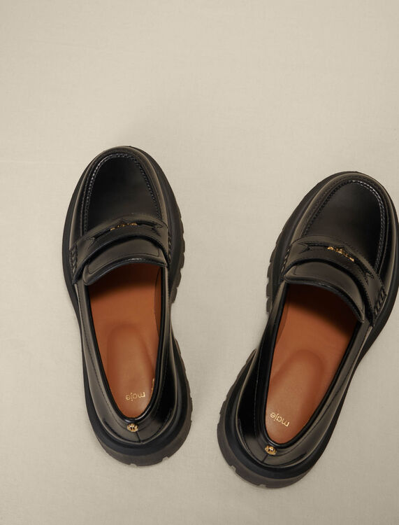 Leather platform loafers -  - MAJE