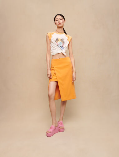Wrap-style skirt : Skirts & Shorts color Orange