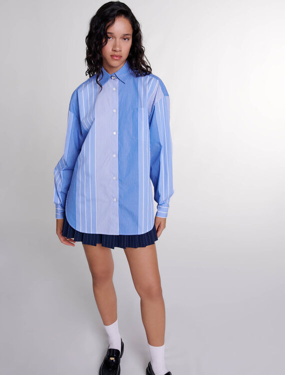 Striped patchwork shirt - Fall-Winter Collection - MAJE