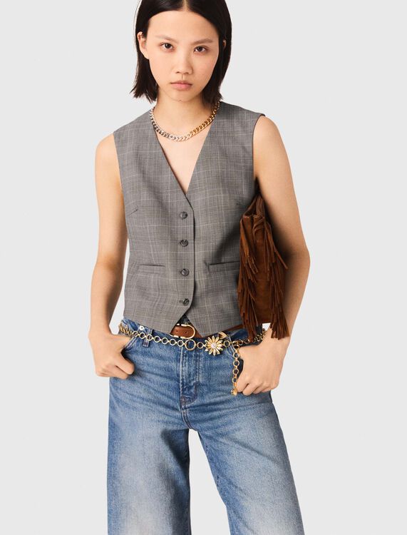 Checked tailored jacket - Tops - MAJE