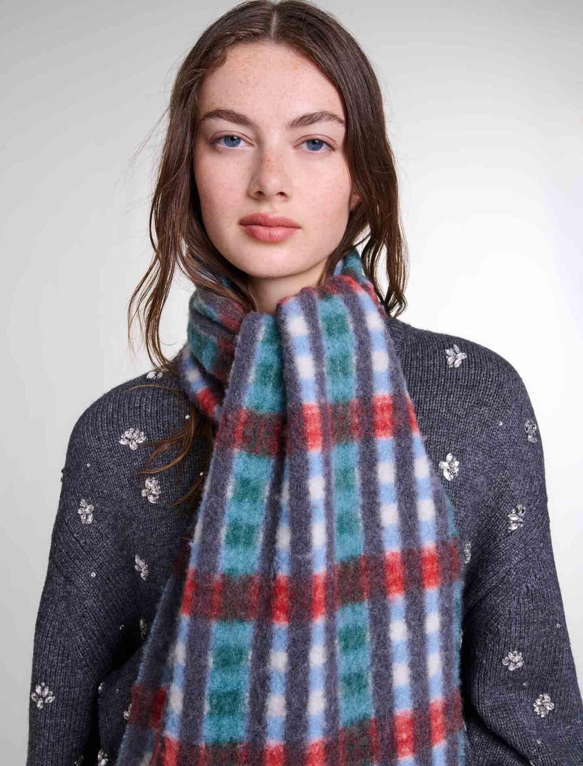 Alpaca blend check scarf : Fall-Winter Collection color 