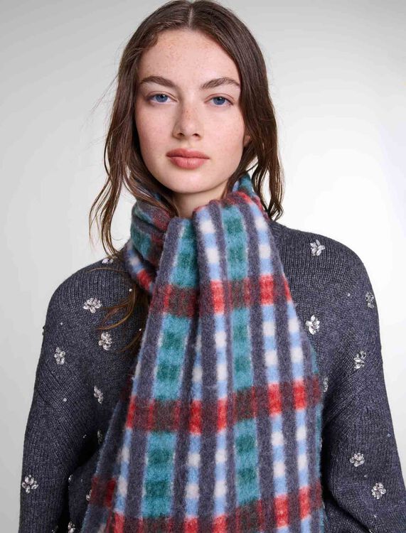 Alpaca blend check scarf - Fall-Winter Collection - MAJE