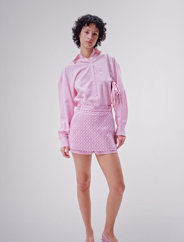 Jacquard skirt-effect shorts : Skirts & Shorts color Pink